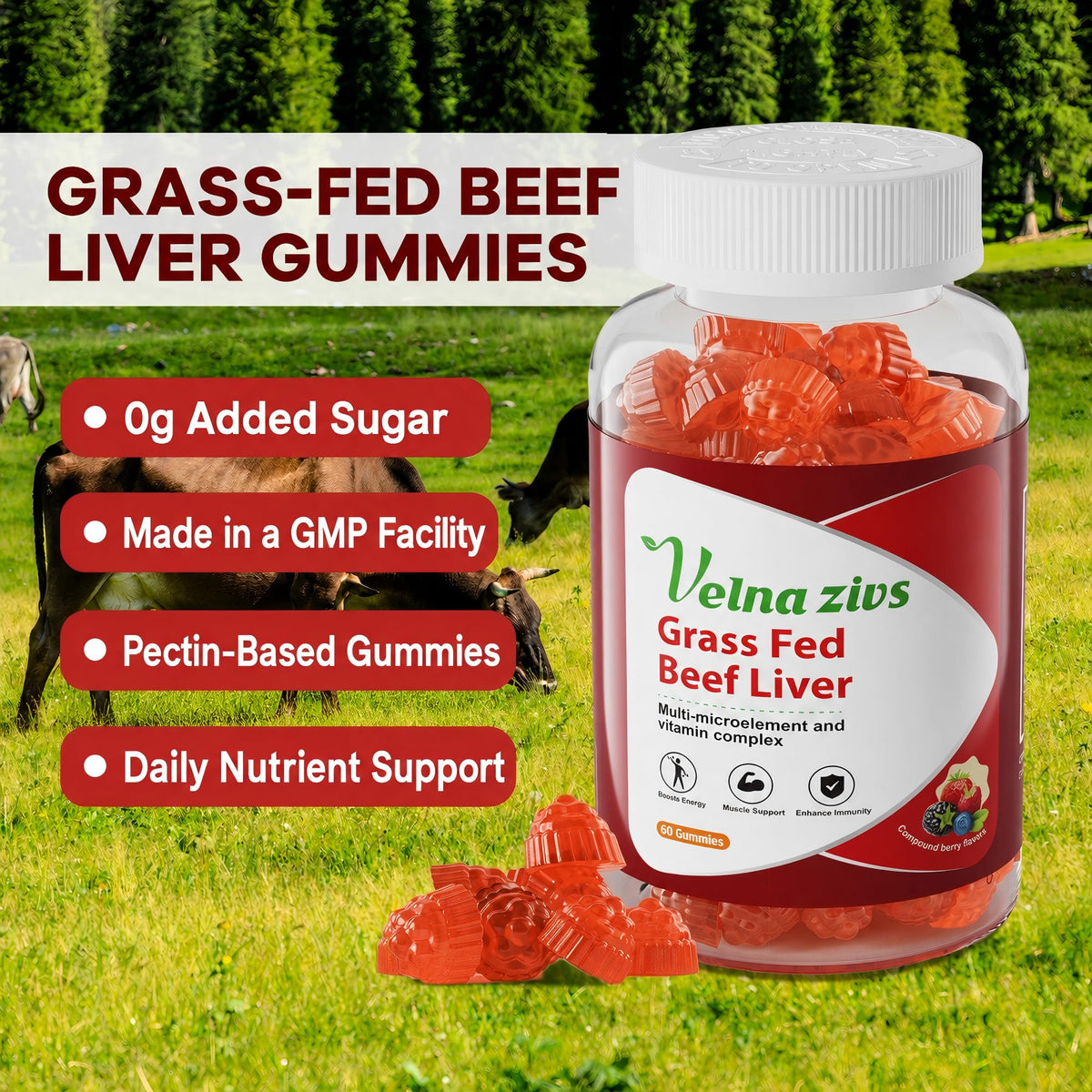 Beef Liver Gummies: Vitamin A, B12 and Iron - additional product image 5